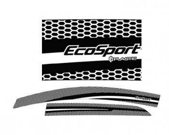 2 259 р. Дефлектора окон CA-Plastic  Ford EcoSport (2017-2024) (Серия Art белая). Увеличить фотографию 1