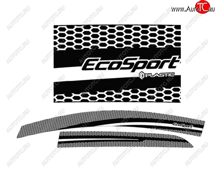 2 259 р. Дефлектора окон CA-Plastic  Ford EcoSport (2017-2024) (Серия Art белая)