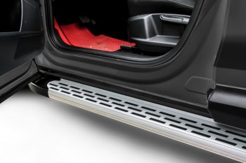 19 349 р. Пороги алюминиевые Slitkoff  Ford EcoSport (2017-2024) (Premium Silver). Увеличить фотографию 1