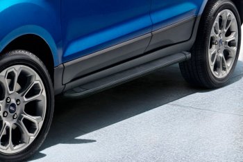 13 699 р. Пороги алюминиевые Slitkoff  Ford EcoSport (2017-2024) (Optima Black ). Увеличить фотографию 1