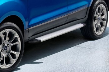 13 699 р. Пороги алюминиевые Optima Silver 1600 серебристые на  Ford EcoSport (2017-2024) (Optima Silver). Увеличить фотографию 1