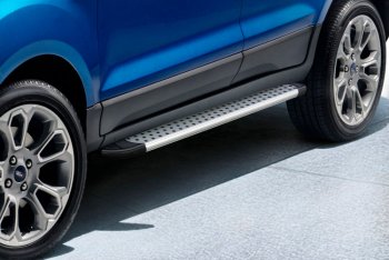 19 349 р. Пороги алюминиевые Slitkoff  Ford EcoSport (2017-2024) (Standart Silver). Увеличить фотографию 1