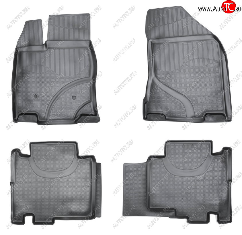 2 389 р. Комплект ковриков в салон Norplast Unidec Ford Edge 2 дорестайлинг (2015-2018) (Цвет: черный)