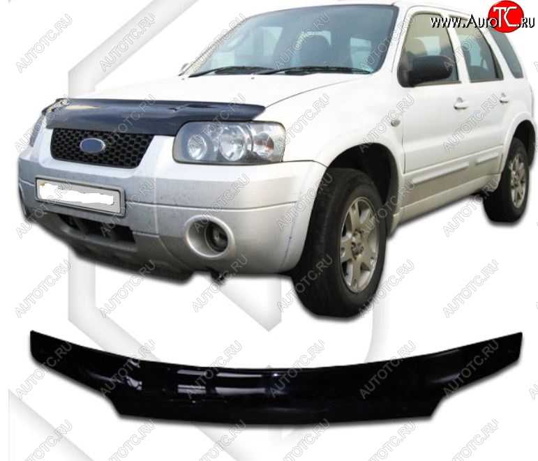 1 899 р. Дефлектор капота CA-Plastic  Ford Escape  1 (2000-2007) (Classic черный, Без надписи)