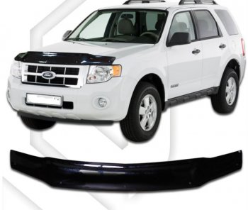 1 899 р. Дефлектор капота (USA) CA-Plastiс exclusive Ford Escape 2 (2008-2012) (Classic черный, Без надписи). Увеличить фотографию 1