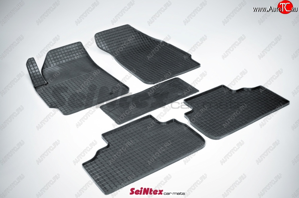 5 349 р. Износостойкие коврики в салон с рисунком Сетка SeiNtex Premium 4 шт. (резина)  Ford Escape  2 (2008-2012)
