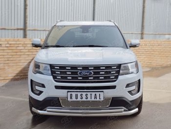 16 999 р. Защита переднего бампера (2 трубыØ63 и 42 мм, нержавейка) Russtal Ford Explorer U502 2-ой рестайлинг, 5 дв. (2017-2019). Увеличить фотографию 3