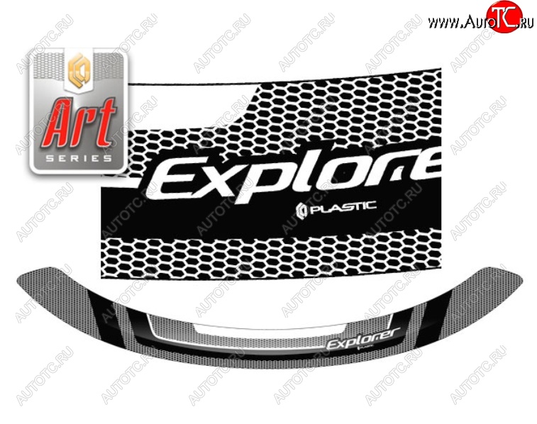 2 399 р. Дефлектор капота CA-Plastiс  Ford Explorer  U502 (2010-2016) (Серия Art черная)