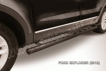 11 199 р. Защита порогов d76 труба Slitkoff  Ford Explorer  U502 (2010-2016) (Цвет: серебристый). Увеличить фотографию 1