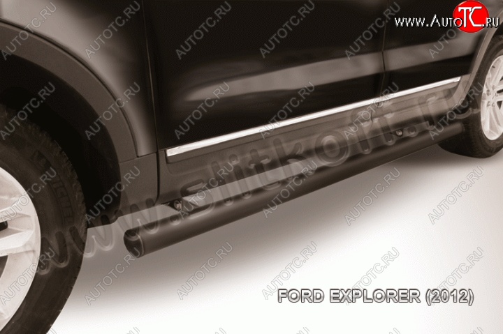 11 199 р. Защита порогов d76 труба Slitkoff Ford Explorer U502 дорестайлинг (2010-2016) (Цвет: серебристый)