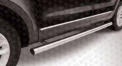 22 599 р. Защита порогов из круглой трубы диаметром 76 мм Slitkoff  Ford Explorer  U502 (2010-2016) (Нержавейка, Полированная). Увеличить фотографию 1