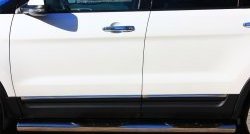 19 799 р. Защита порогов с пластиковыми вставками для ног из круглой трубы диаметром 76 мм Russtal  Ford Explorer  U502 (2010-2016) (Защита порогов с со скосами на торцах (вариант 1)). Увеличить фотографию 10