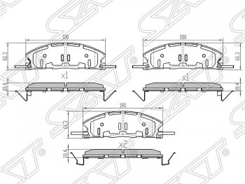1 589 р. Колодки тормозные SAT (передние) Ford Explorer U502 дорестайлинг (2010-2016). Увеличить фотографию 1