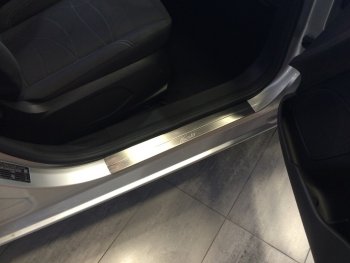 1 779 р. Накладки порожков салона INOX Ford Fiesta 7 хэтчбэк 5 дв. (2017-2024) (Нержавеющая сталь). Увеличить фотографию 4