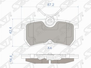 959 р. Колодки тормозные задние SAT Ford Focus 1 хэтчбэк 5 дв. дорестайлинг (1998-2002). Увеличить фотографию 1