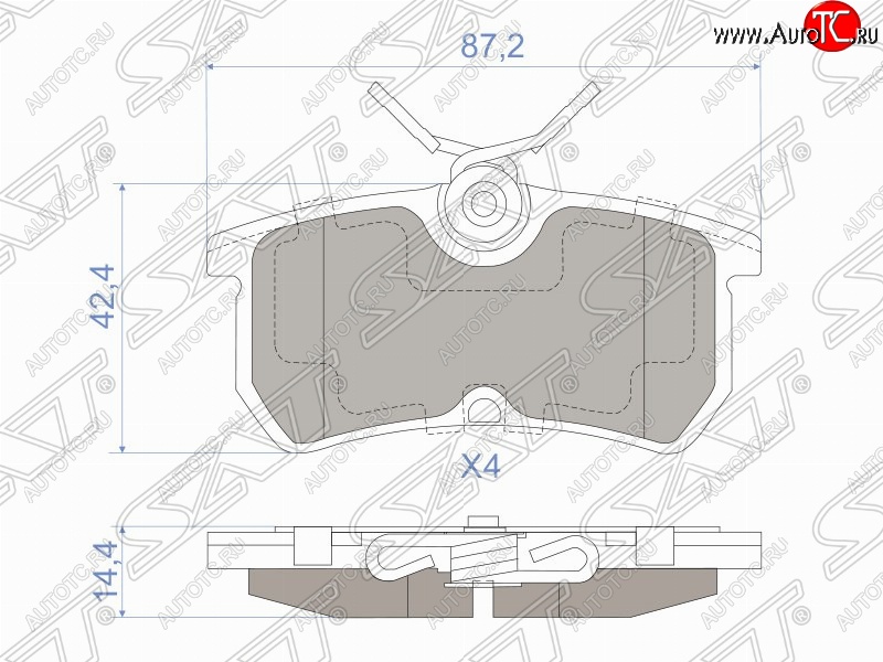 1 049 р. Колодки тормозные задние SAT Ford Focus 1 седан дорестайлинг (1998-2002)