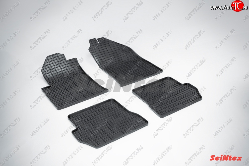4 599 р. Износостойкие резиновые коврики в салон Сетка Seintex  Ford Fiesta  5 - Fusion  1