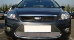 1 229 р. Сетка на бампер Russtal (хром)  Ford Focus  2 (2007-2011). Увеличить фотографию 1