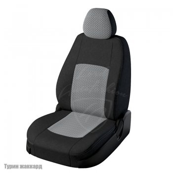 4 799 р. Чехлы для сидений (Ghia Titanium) Lord Autofashion Турин (жаккард)  Ford Focus  2 (2004-2011) (Черный, вставка Тропик). Увеличить фотографию 1