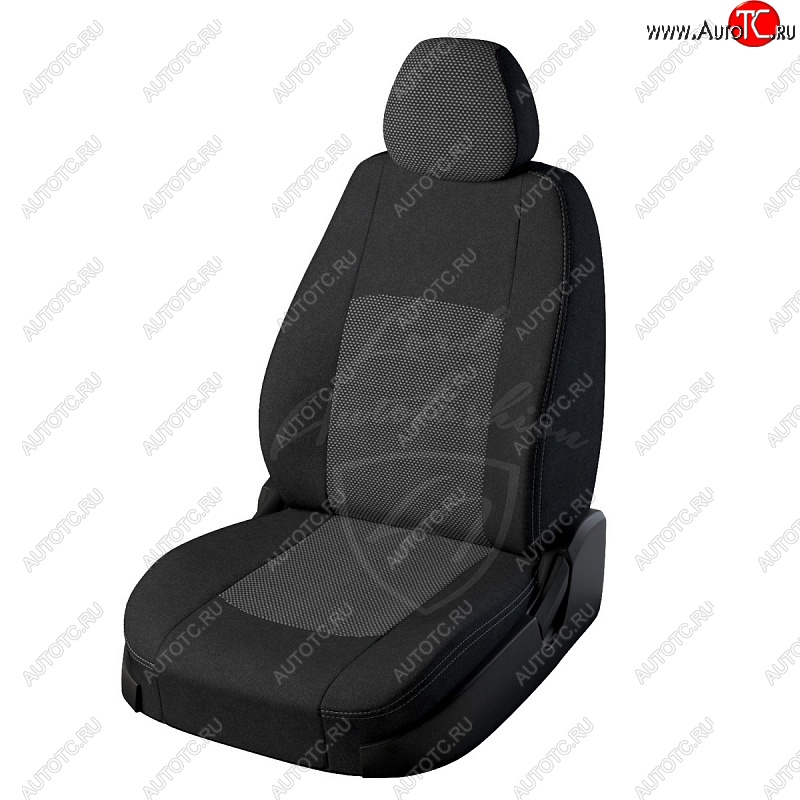 4 799 р. Чехлы для сидений Lord Autofashion Турин (жаккард)  Ford Focus  2 (2004-2011) (Черный, вставка Тома серый)
