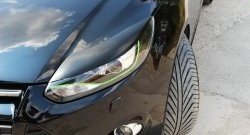 1 399 р. Реснички на фары RA Ford Focus 3 седан дорестайлинг (2011-2015) (Неокрашенные). Увеличить фотографию 2