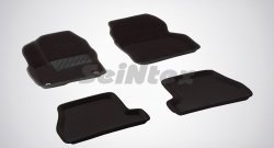 Коврики в салон (АКПП) SeiNtex Premium 3D 4 шт. (ворсовые, черные) Ford Focus 3 седан рестайлинг (2014-2019)