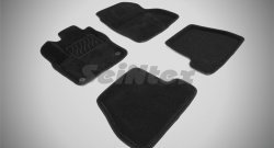 Коврики в салон (МКПП) SeiNtex Premium 3D 4 шт. (ворсовые, черные) Ford Focus 3 хэтчбэк дорестайлинг (2010-2015)