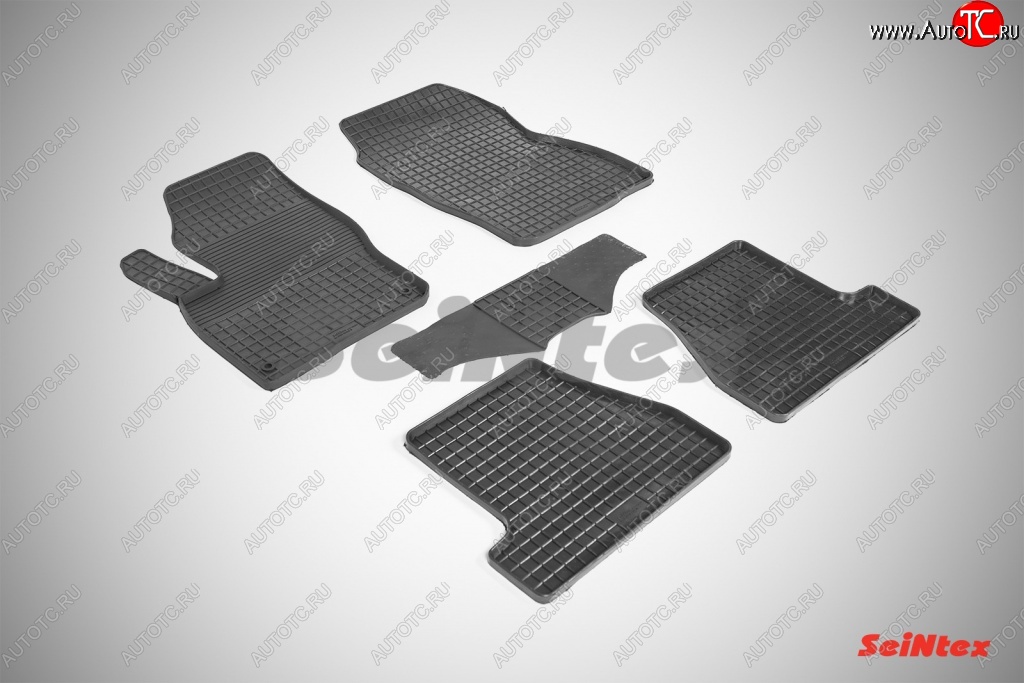 4 599 р. Износостойкие коврики в салон с рисунком Сетка SeiNtex Premium 4 шт. (резина) Ford Focus 3 седан рестайлинг (2014-2019)