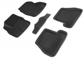 Коврики в салон EVA 3D РОМБ (полимер, AT) Ford Focus 3 седан дорестайлинг (2011-2015)  (Черный, кант черный)