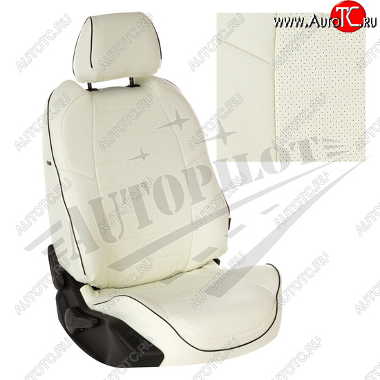 7 499 р. Чехлы сидений AUTOPILOT Экокожа (Sport/Titanium, Задняя спинка и сиденье 40/60)  Ford Focus  3 (2010-2019) (Белый + Белый)