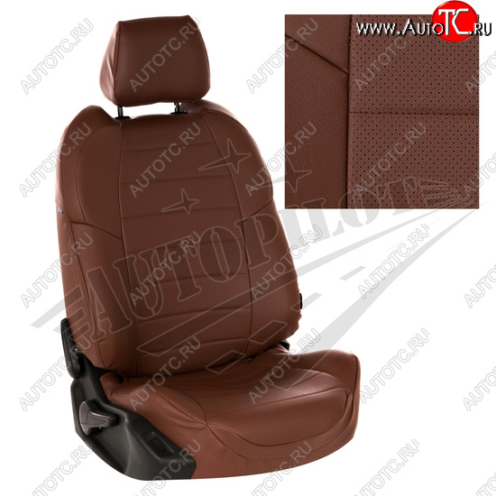 7 499 р. Чехлы сидений AUTOPILOT Экокожа (AmbienteTrend, задние спинка и сиденье 60/40)  Ford Focus  3 (2010-2019) (Темно коричневый + Темно коричневый)
