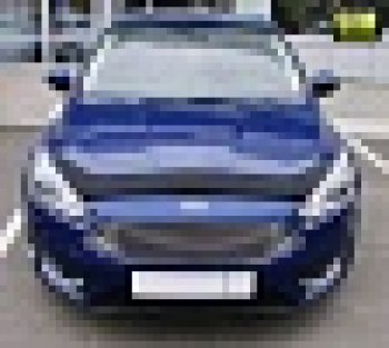 2 499 р. Дефлектор капота SIM Ford Focus 3 седан рестайлинг (2014-2019). Увеличить фотографию 2