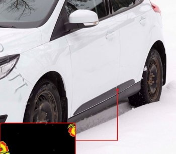 579 р. Молдинг двери задний левый RA  Ford Focus  3 (2014-2019) (Поверхность шагрень). Увеличить фотографию 1