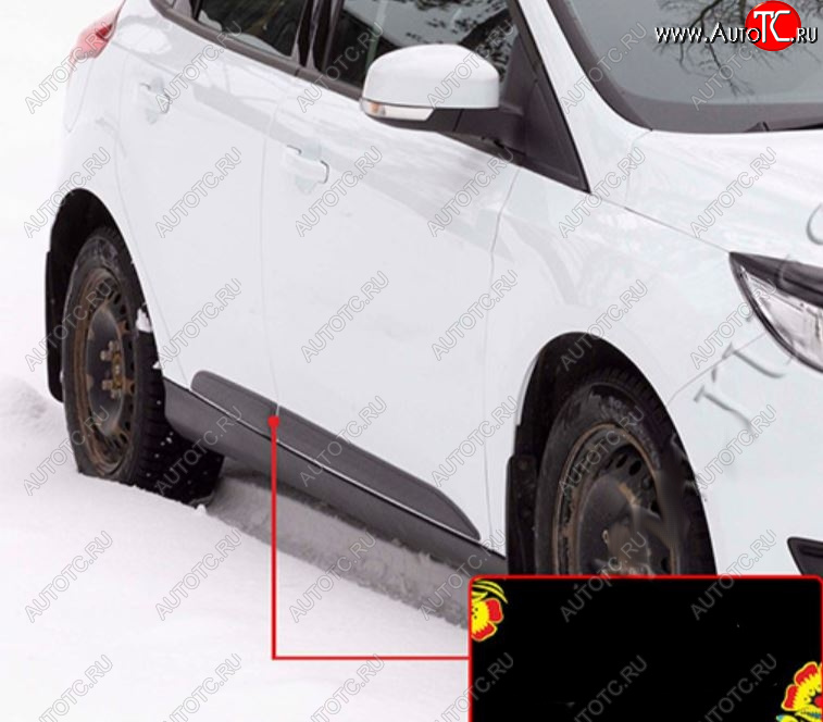 579 р. Молдинг двери задний правый RA Ford Focus 3 хэтчбэк рестайлинг (2014-2019) (Поверхность шагрень)