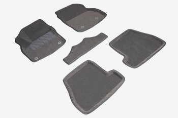 4 389 р. Коврики в салон SEINTEX 3D ВОРС (комплект)  Ford Focus  3 (2014-2019) (Цвет: серый). Увеличить фотографию 1