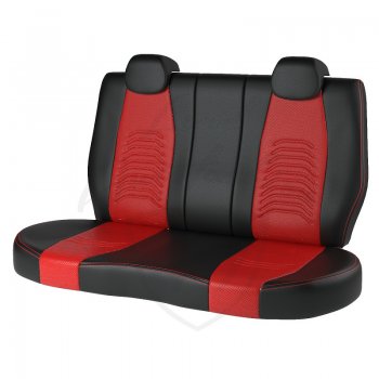 7 799 р. Чехлы для сидений Lord Autofashion Денвер (экокожа)  Ford Focus  3 (2010-2019) (Чёрный, вставка красная). Увеличить фотографию 2