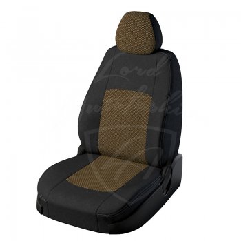 Чехлы для сидений Lord Autofashion Турин (жаккард) Ford Focus 3 универсал дорестайлинг (2010-2015)  (Чёрный, вставка Тома Жёлтый)
