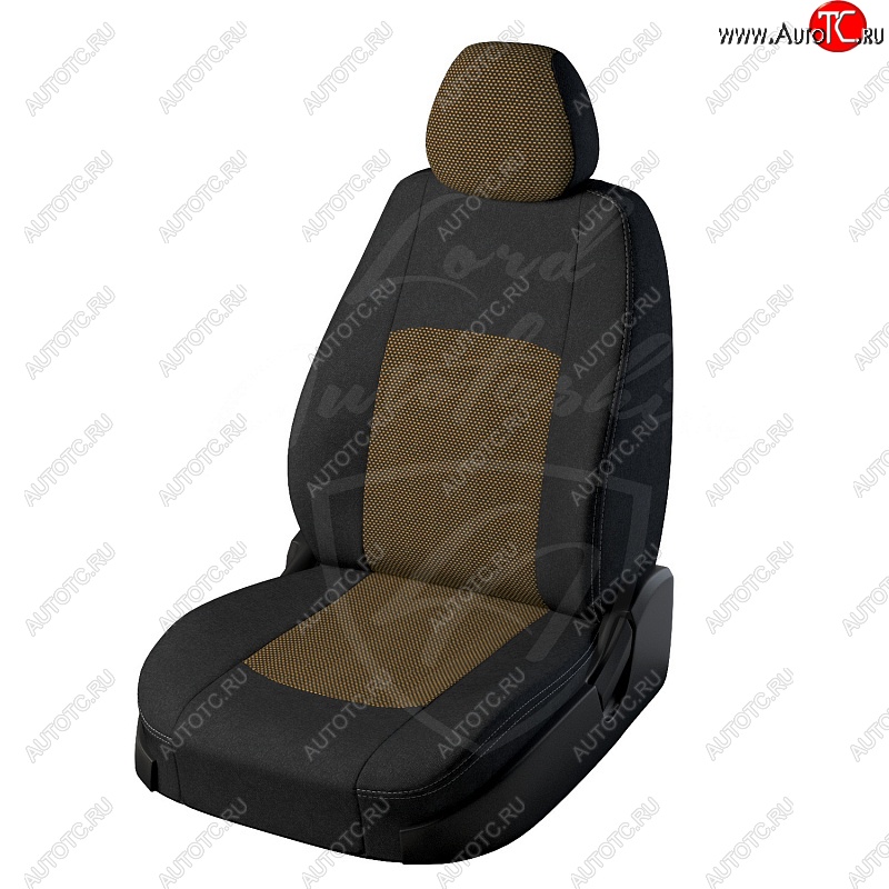 4 499 р. Чехлы для сидений Lord Autofashion Турин (жаккард)  Ford Focus  3 (2010-2019) (Чёрный, вставка Тома Жёлтый)