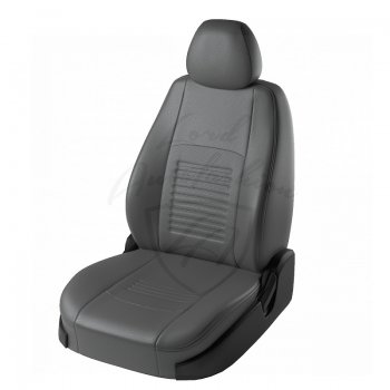 6 599 р. Чехлы для сидений Lord Autofashion Турин (экокожа)  Ford Focus  3 (2010-2019) (Серый, вставка серая). Увеличить фотографию 1