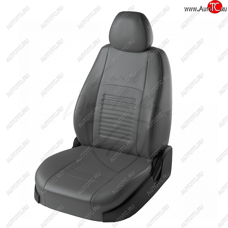 6 599 р. Чехлы для сидений Lord Autofashion Турин (экокожа)  Ford Focus  3 (2010-2019) (Серый, вставка серая)