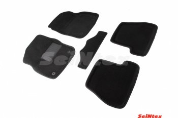 4 799 р. Комплект 3D ковриков в салон (АКПП) Seintex  Ford Focus  3 (2010-2015) (Чёрный). Увеличить фотографию 1
