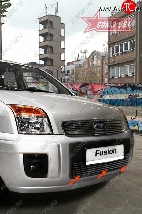 3 689 р. Декоративный элемент воздухозаборника Souz-96 (d10) Ford Fusion 1  рестайлинг, хэтчбэк (2005-2012)