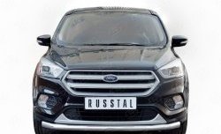 11 999 р. Защита переднего бампера (Ø63 мм, нержавейка) Russtal Ford Kuga 2 рестайлинг (2016-2019). Увеличить фотографию 1