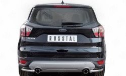 Защита заднего бампера (Ø42 мм уголки, нержавейка) Russtal Ford (Форд) Kuga (Куга)  2 (2016-2019) 2 рестайлинг