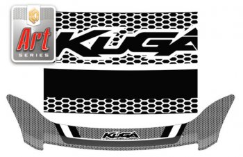 2 599 р. Дефлектор капота CA-Plastiс  Ford Kuga  1 (2008-2013) (Серия Art графит). Увеличить фотографию 1