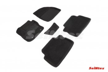 Комплект 3D ковриков в салон (ворсовые / чёрные) Seintex Ford Kuga 1 (2008-2013)