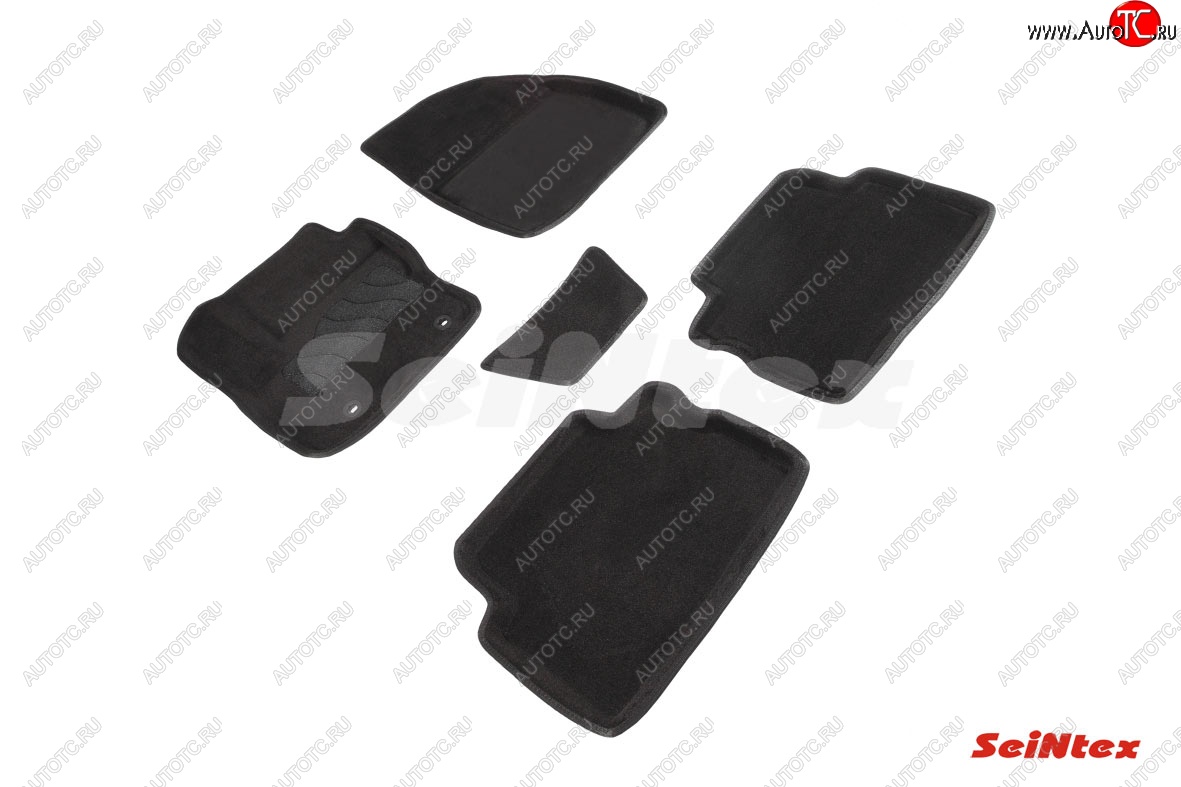 3 899 р. Комплект 3D ковриков в салон (ворсовые / чёрные) Seintex  Ford Kuga  1 (2008-2013)