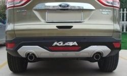 6 949 р. Накладка на задний бампер CT  Ford Kuga  2 (2013-2016) (Неокрашенная). Увеличить фотографию 1