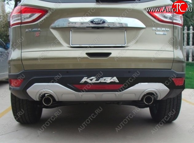 6 949 р. Накладка на задний бампер CT Ford Kuga 2 дорестайлинг (2013-2016) (Неокрашенная)