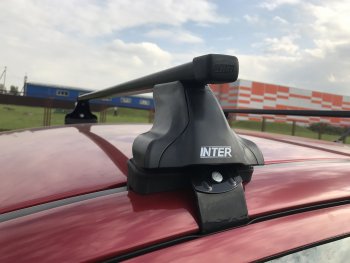 4 398 р. Багажник на крышу Inter Ford Kuga 2 рестайлинг (2016-2019) (Стальные поперечины, 120 см). Увеличить фотографию 1